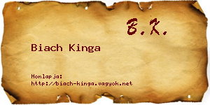 Biach Kinga névjegykártya